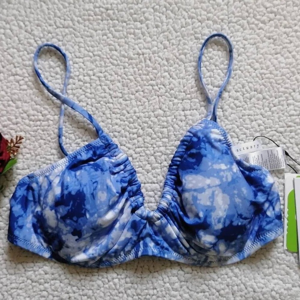 Sanctuary Women’s Poolside Tie-Dye Tunnel Bikini Top PRETTY IN PERI, Size M